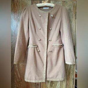 Tan Double-Breasted Women's Coat
